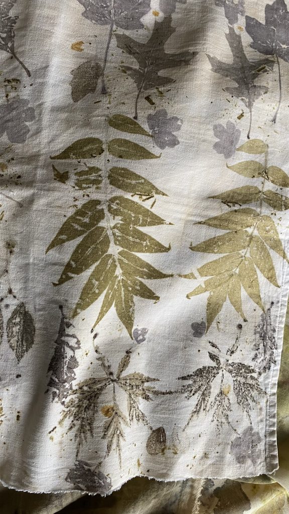 evantail impression feuilles